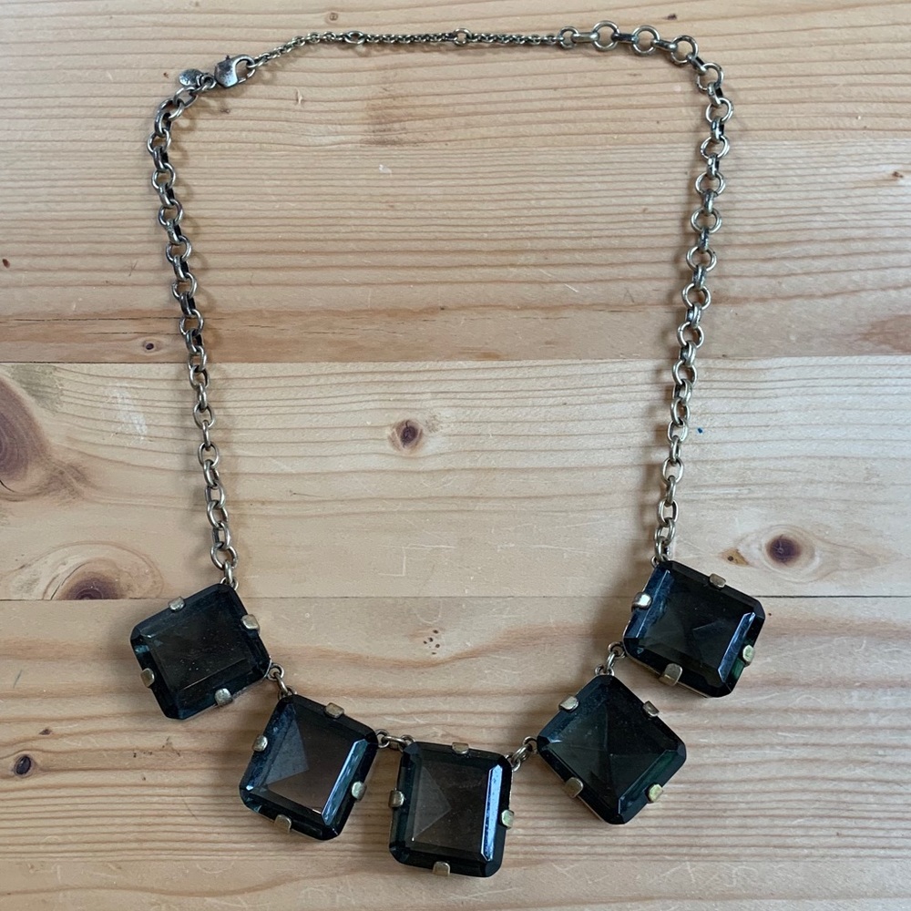 Jcrew Smokey stone gem necklace